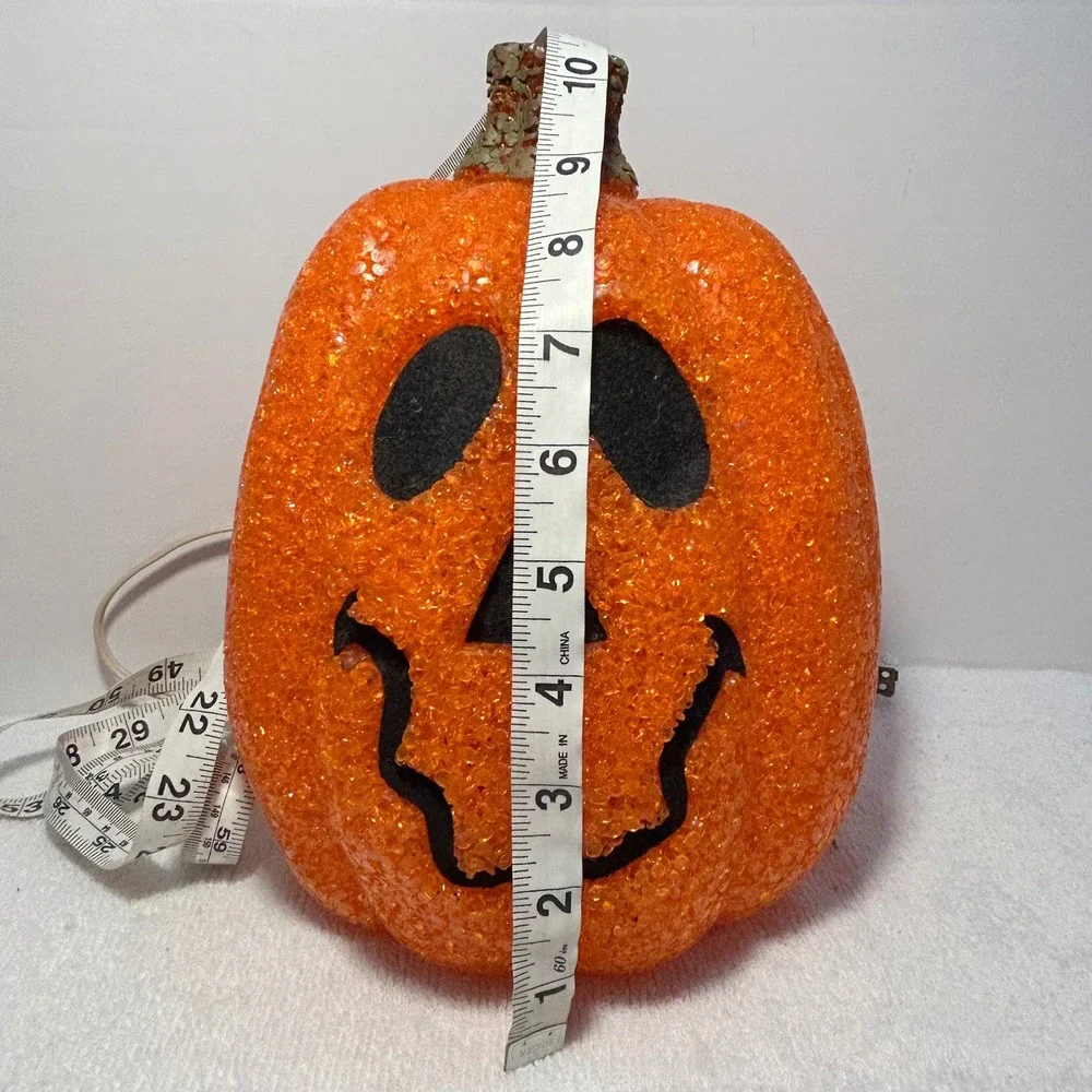 Vintage Kmart Seasons Popcorn Plastic Pumpkin Halloween Light Up Jack O Lantern